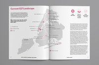 Report spread displaying a map of the locations and land status of CLTs