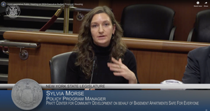 Screenshot of Sylvia Morse delivering testimony to legislature