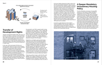 Inside pages of the report showing a diagram explaining how transfer of development rights could be used in Gowanus to generate revenue for local NYCHA developments